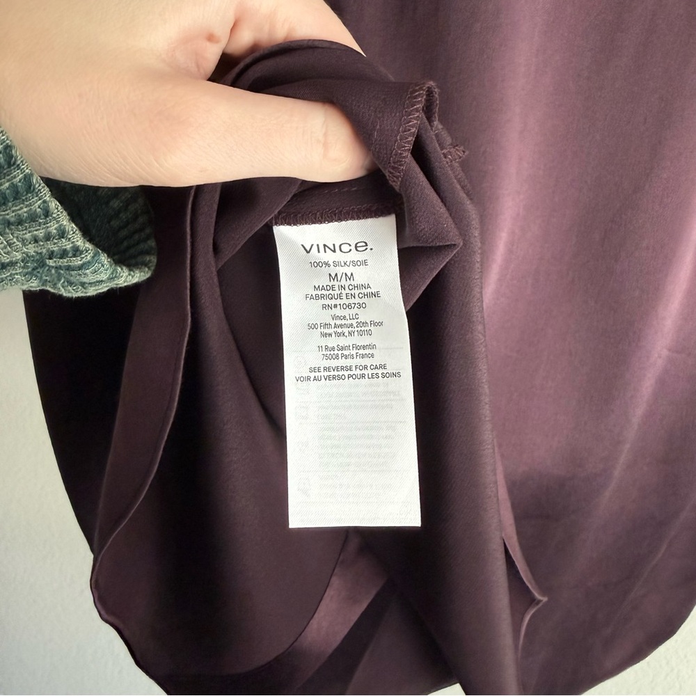 Silky Button-Down Blouse in Deep Plum - Picture 6 of 8